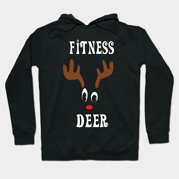 Fitness Reindeer Deer Red nosed Christmas Deer Hunting Hobbies Interests Hoodie by familycuteycom